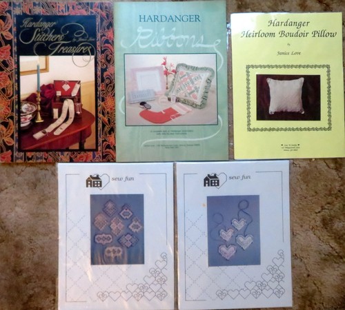 HARDANGER Brochure Collection of Five (5) Items by Janice Love and Sew Fun