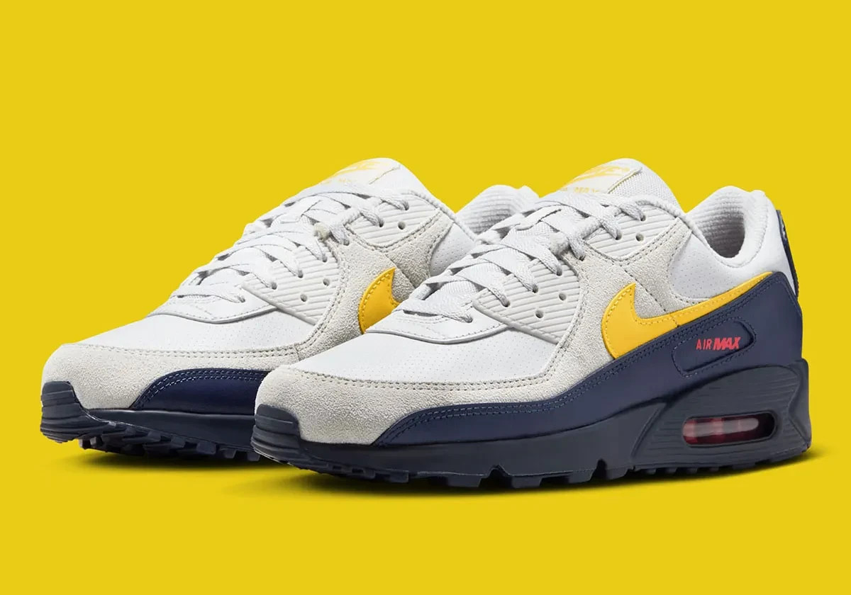 Nike Air Max 90 Shoes Neutral Gray Tour Yellow IF0670-001 Men's
