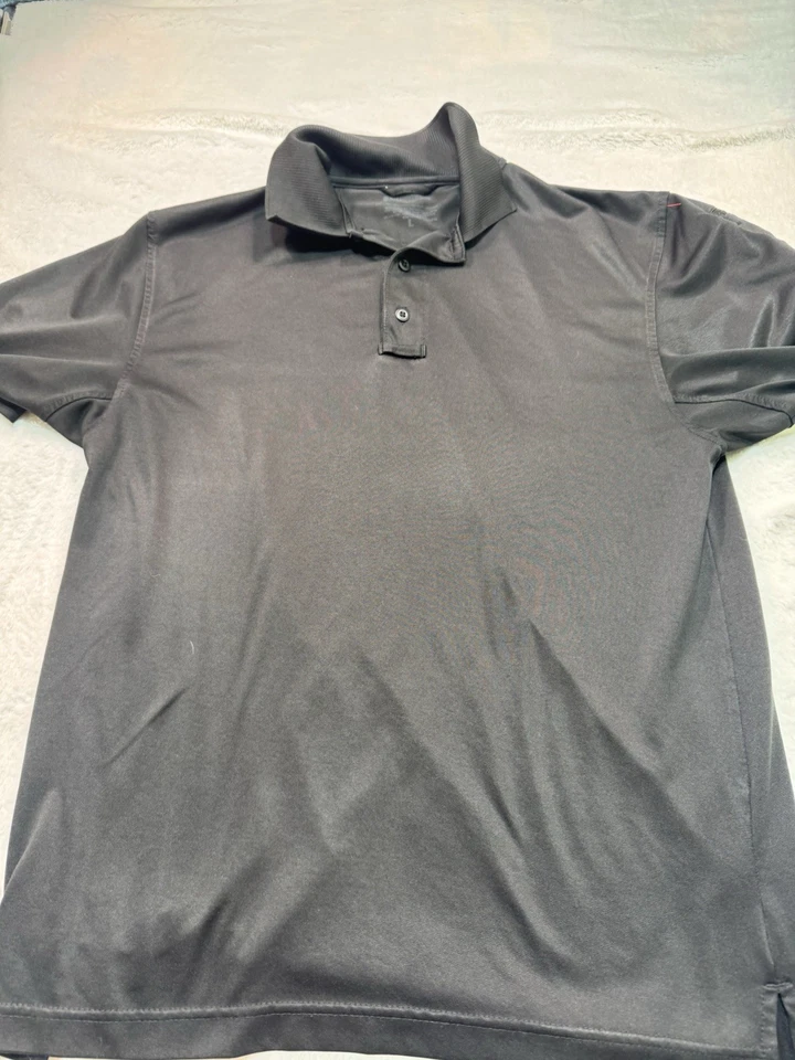 Camisa Polo Tru Spec Grande Para Hombre Negra Algodón Mezcla Poliéster Manga Corta Foto 2 de 4