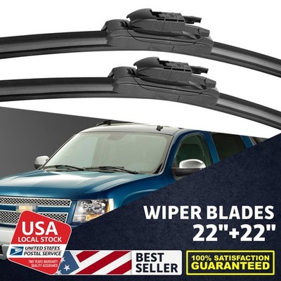 Black 22''+22'' 2x Highly clean Window durable Front Windshield Wiper Blades KIt