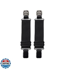 GARGOYLE BELLS Adjustable Boot Clips for Motorcycle, Black Boot Straps Elasti