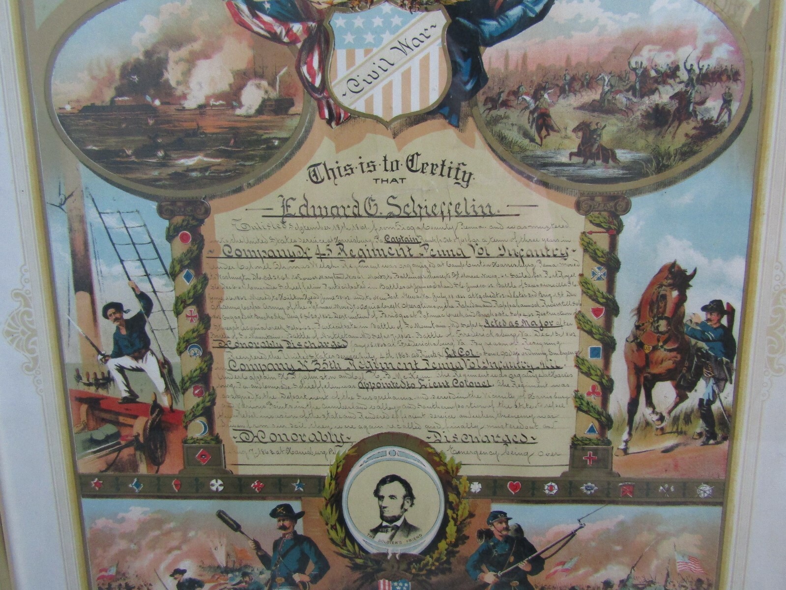 Org Civil War 45th Regiment PA Volunteer Infantry Named Officer Service ...
