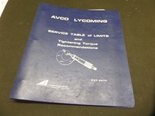 Lycoming Table De Limits Torque Recommandation Avion Aviation Manuel