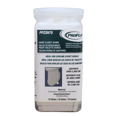ProFlo PFCSH75 Hard Closet Ribbed Wedge Shims White 75ct