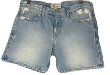 Current Elliott The Boyfriend Shorts 26 Color Alta Destroy Blue Denim