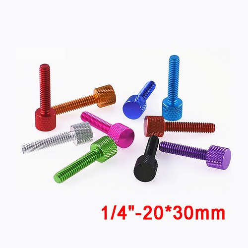 UNC 1/420*30mm Aluminium Anodised Knurled Thumb Screws Flat Head Hand Grip Bolt eBay
