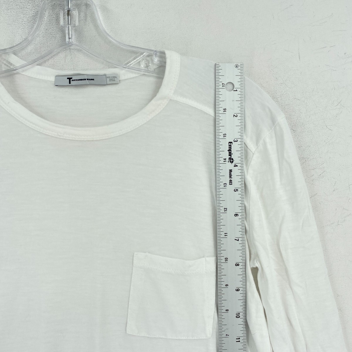 T Alexander Wang Womens T-Shirt Size XS White Long Sleeve