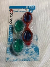Dolfino Child Googles year 4+ Colors are Red & Green 2 in a pack