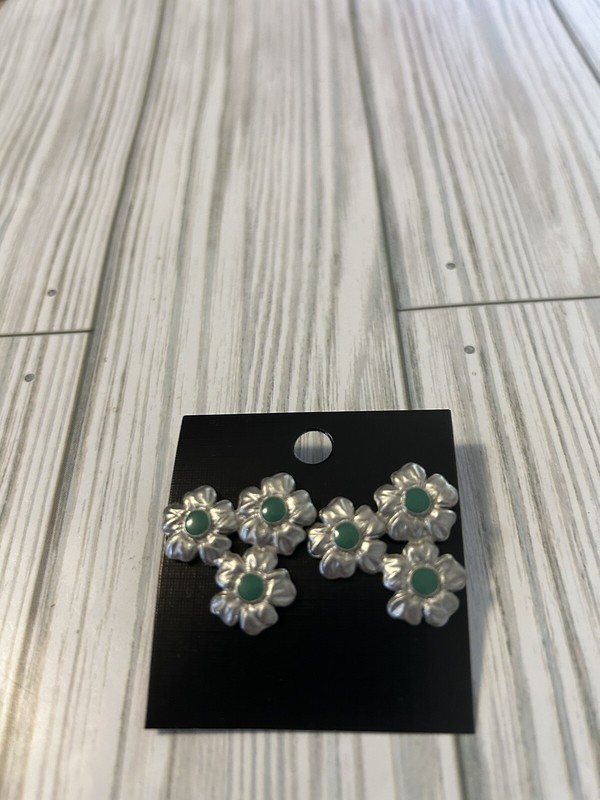 Silver Colored Flower Earrings