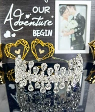 Statement Bridal Headband, Silver Crystal Headpiece, Wedding Hair Accessory