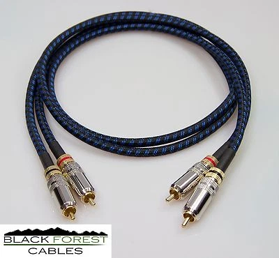 BLACK FOREST CABLES Sommercable Classique blau-schwarz EK CINCHKABEL 2x1,5m