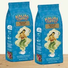 Kauai Coffee Ground Medium Roast 10 Hawaiian Sourced 10 Oz. 2 Bags