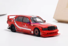 DCM 1:64 Red 190E W201 EVO Sedan Racing Sports Model Diecast Metal Car