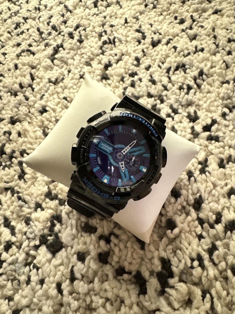 CASIO G-SHOCK ブラック/ブルー WR20BAR Casio G-Shock Men's Black & Blue Rubber WR 20Bar Watch | eBay