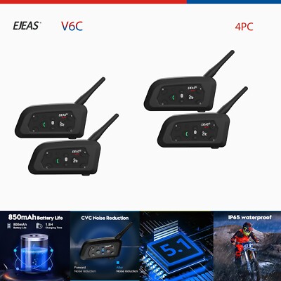 EJEAS  V6C Professional Football Referee Bluetooth Intercom w Right Earpiece 4X