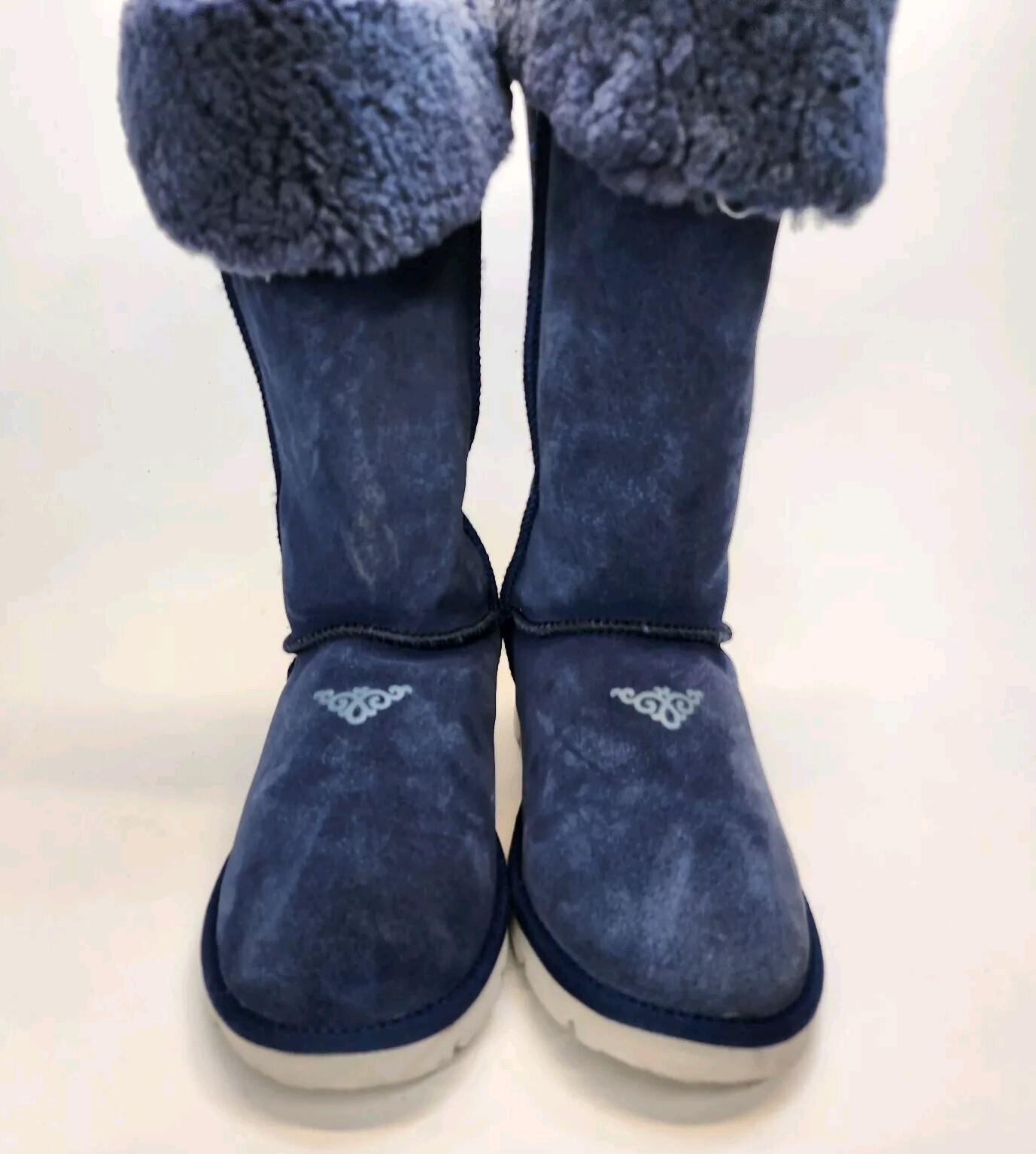 Superlamb Women's Size 7 Suede Mongolian Winter Boots Blue