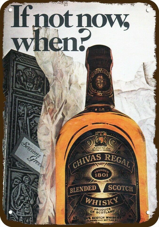 1974 CHIVAS REGAL Scotch Vintage-Look-Edge ****DECORATIVE REPLICA METAL SIGN****
