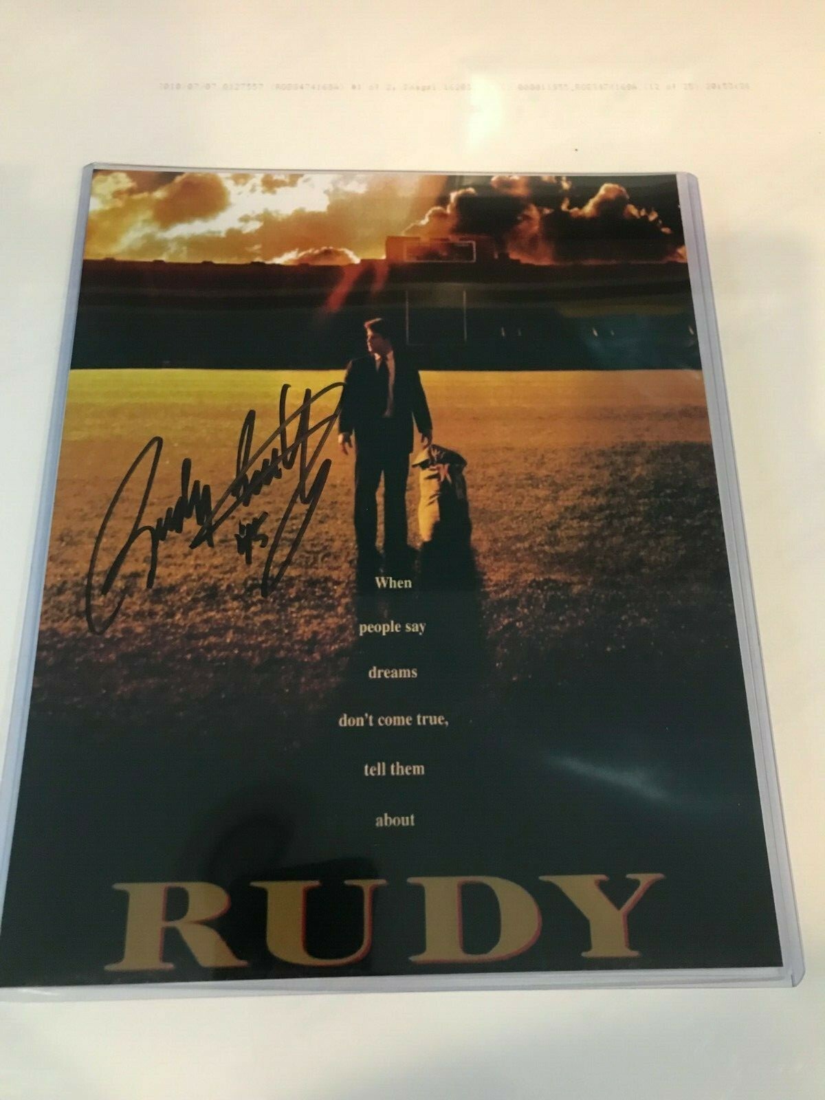 NOTRE DAME LEGEND RUDY RUETTIGER SIGNED AUTOGRAPHED 8X10 PHOTO 