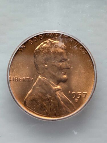 1957 D Lincoln Wheat Cent ICG MS 67 RD Beautiful Red Penny - Picture 2 of 4