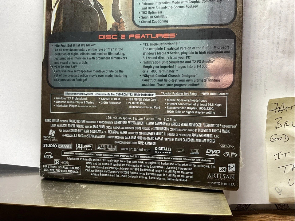 BRAND NEW! “TERMINATOR 2” ARNOLD SCHWARZENEGGER T2:EXTREME DVD UNOPENED 2003 NEW - Image 4 of 4
