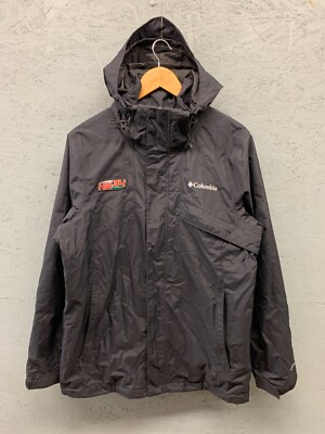 Columbia Interchange Jacket Men's Medium Black Hooded Omni-Tech Waterproof