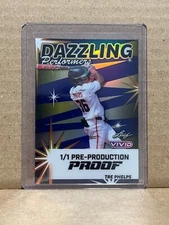Tre Phelps 2024 Leaf Vivid Baseball 1/1 Pre Production Proof