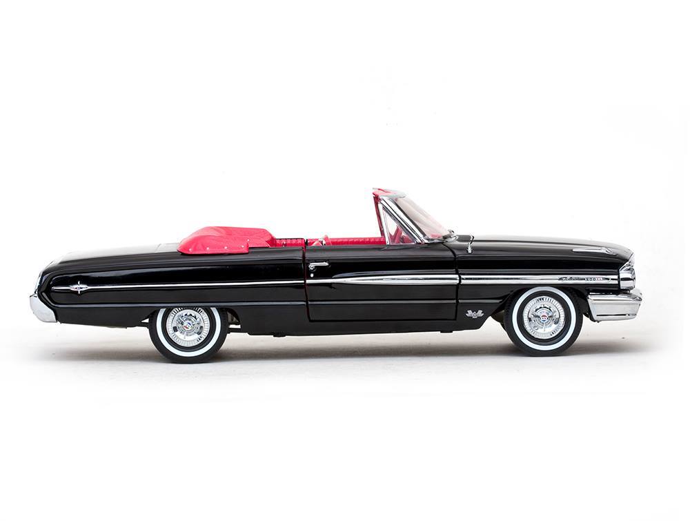 1964 Ford Galaxie 500 Open Convertible Raven Black 1/18 Model by