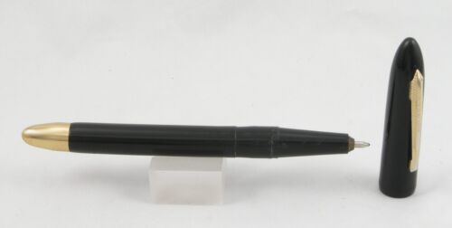 Vintage Black w/Gold Trim Ballpoint Pen - 1940's -New Refill In Pen & Works! - 第 1/4 張圖片