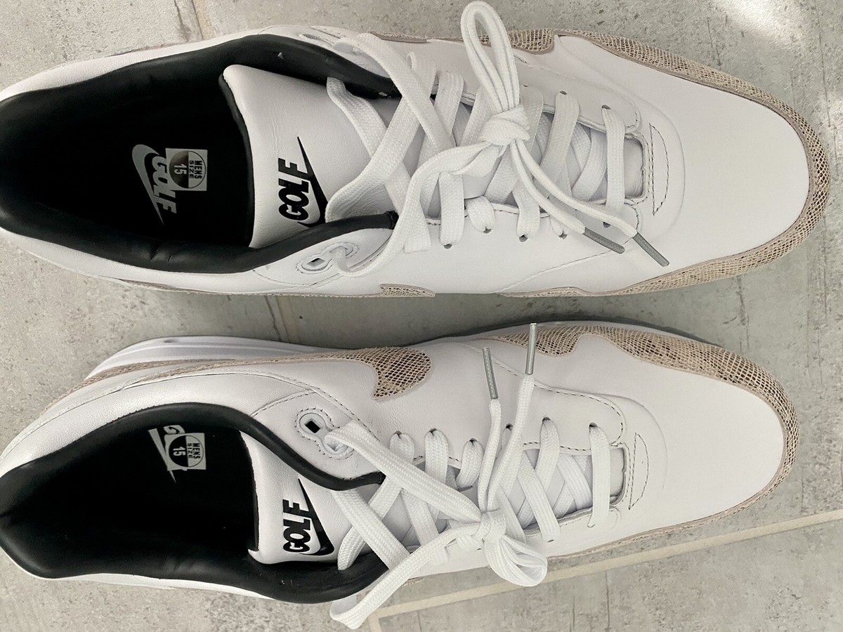 Nike Air Max 1 G NRG TXT Men Golf Shoe White Grey Snakeskin