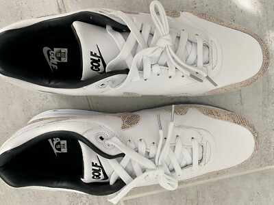 Nike Air Max 1 G NRG TXT Men Golf Shoe White Grey Snakeskin Size 