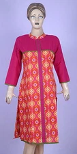 Indian Abstract Design Kurta Women Kurti Designer Dress Top Tunic Called Kaftan 