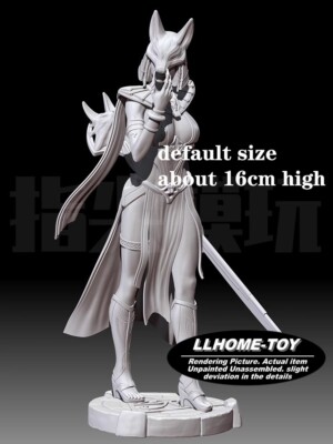Anime Cleopatra hot girl cat take a knife Resin 3D Print GK Kit Figure Unpainted