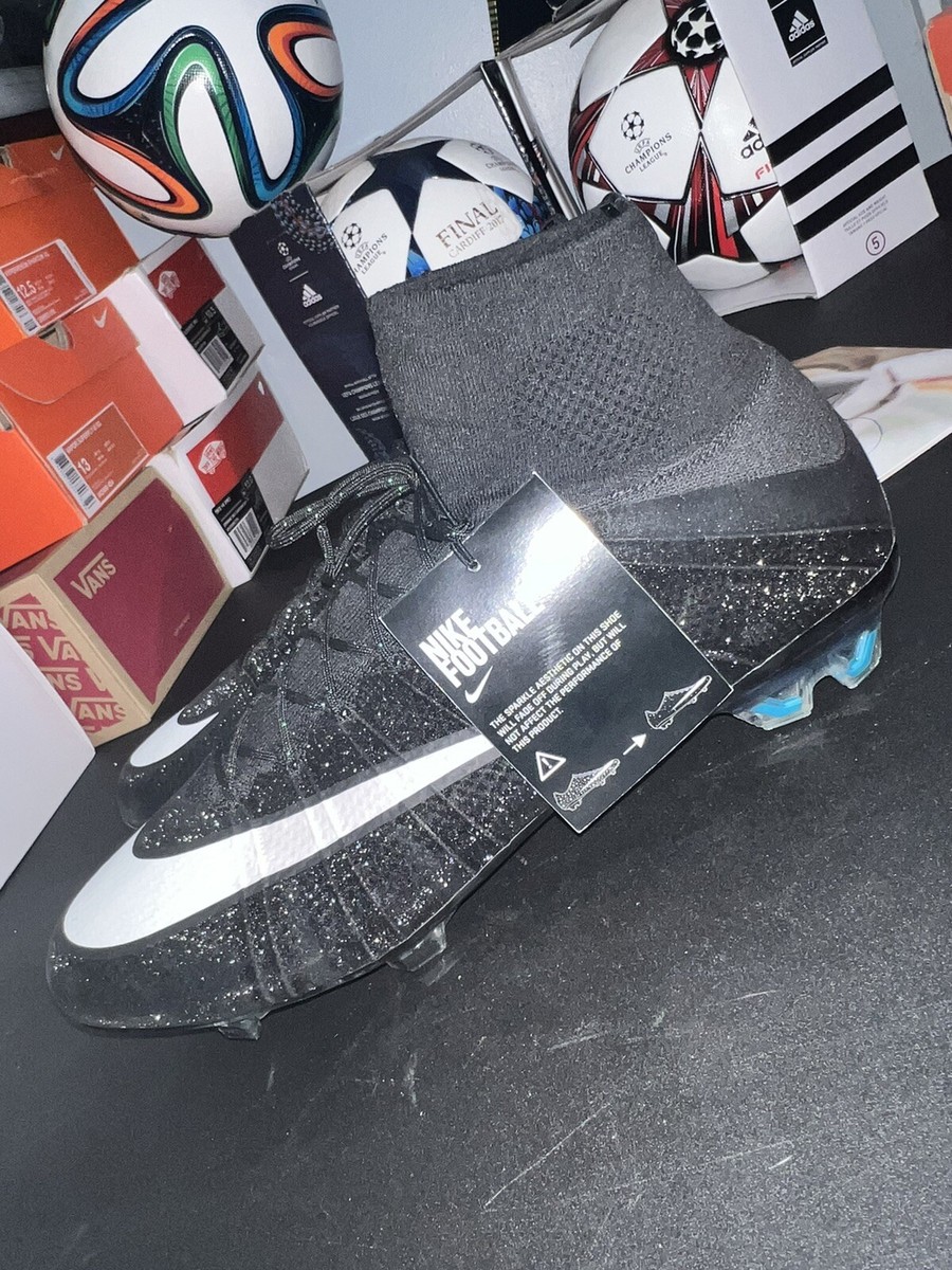 Nike Mercurial Superfly CR7 FG 677927-014 Black Neon Turquoise Sz