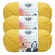 (3 Pack) Lion Brand Yarn 860-158I Vanna's Choice Yarn, Mustard