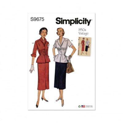 Simplicity Schnittmuster 9675 Röcke, Jacken, Anzüge, Vintage Style