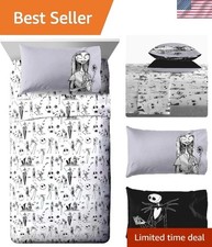 Queen Size Nightmare Before Christmas Themed Sheet Set - Jack Skellington Design