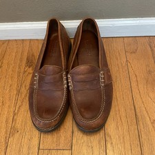 Polo Sport Ralph Lauren Mens Size 10D Leather Penny Loafers Brown Shoes AAM15282