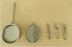 Vintage 1964 Hasbro GI Joe #7502 Combat Field Pack Set Mess Kit Complete C8