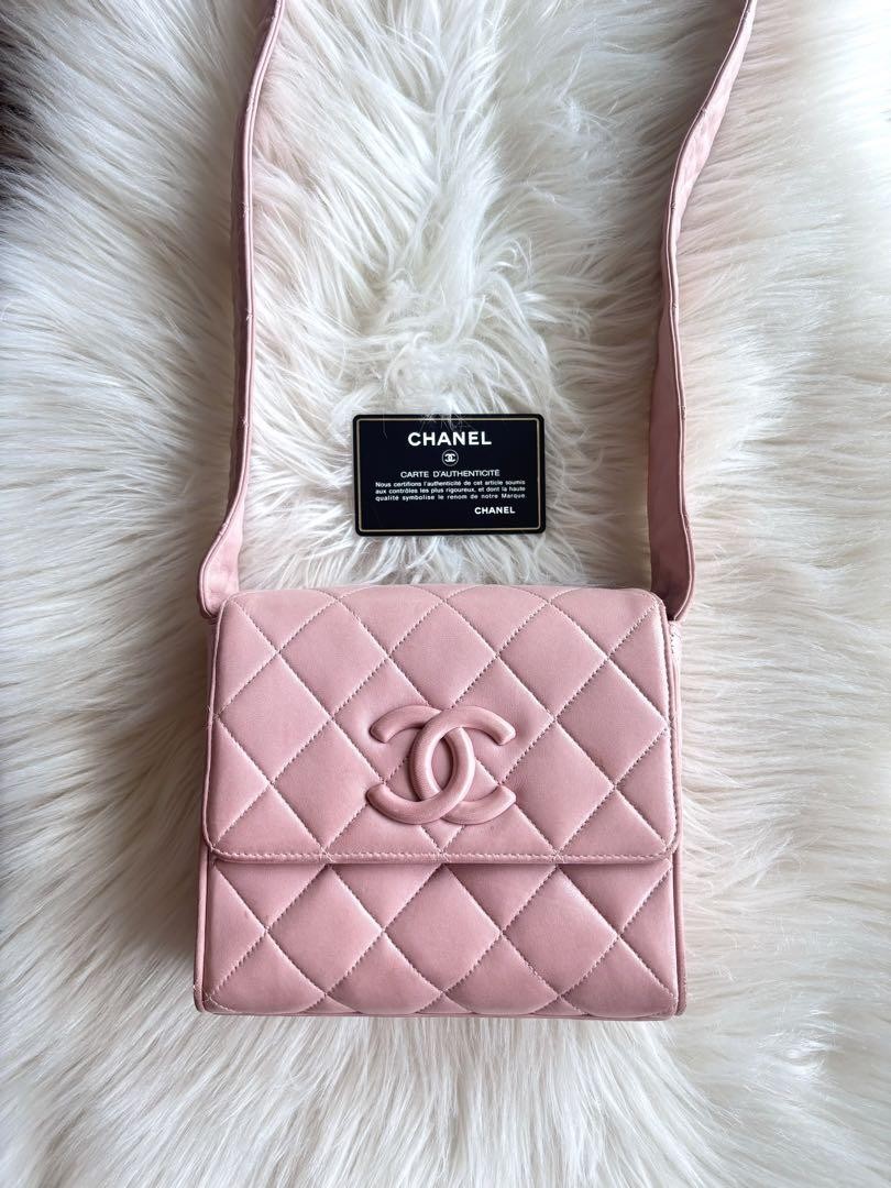 CHANEL Mini Matelasse Coco Mark Pink Shoulder Bag with Gold Hardware