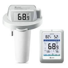 Wireless Pool Thermometer Floating Easy Read, Waterproof IPX8 White Grey
