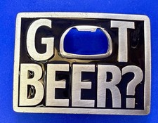 GOT BEER Bar Joke Beer Drinks Novelty Bottle Opener Belt Buckle 1999 Bergamot