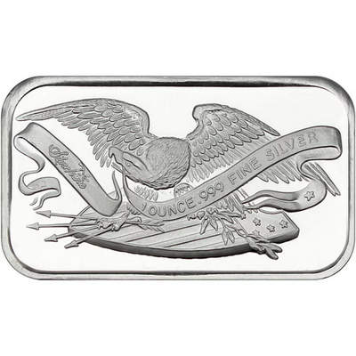 #ad Silver 1 oz SilverTowne Retro Eagle Bar $123.09