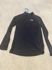 Under Armour Boys 2.0 1/2 Zip Youth XL Black Long Sleeve Pullover