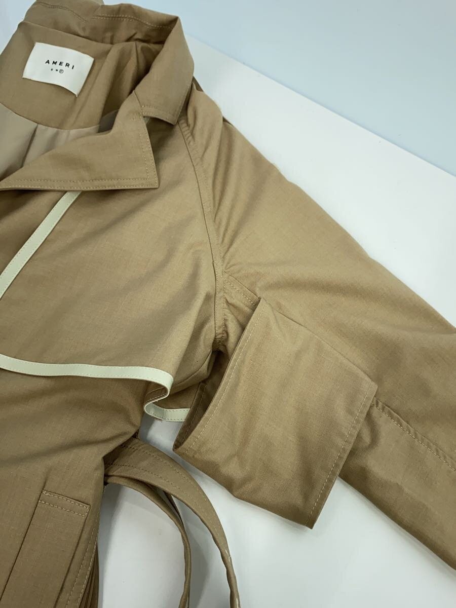 AMERI Beige Polyester Trench Coat Free Size Solid… - image 8