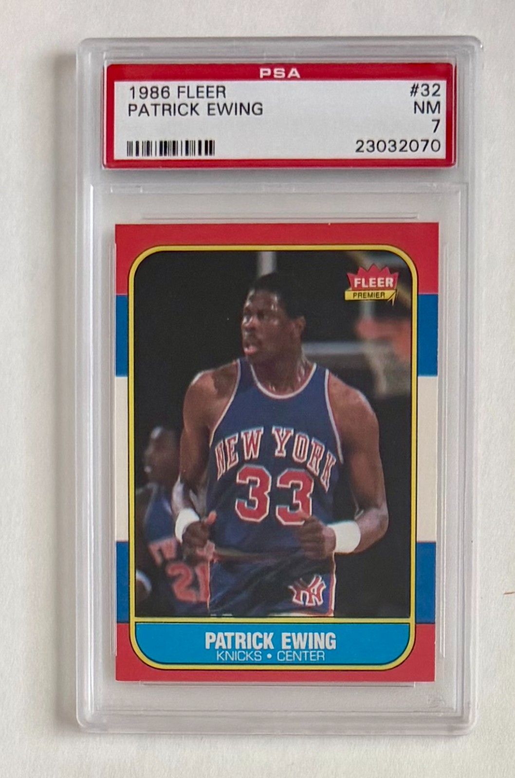 1986-87 Fleer - Patrick Ewing #32 (RC) PSA 7 & 89-90 NBA Hoops David Robinson RC