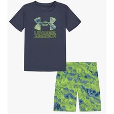 Under Armour Boys Sleeve Tee Set, Lightweight Breathable T-Shirt  Short SZ 4 NW