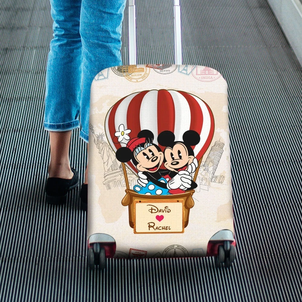 Personalized Mickey Minnie Couple Luggage Cover