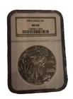 2002 $1 American Silver Eagle NGC MS69 Brown Label