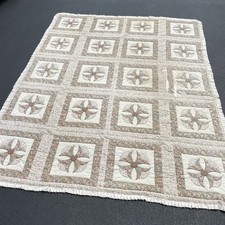 Vintage Hand Appliqu Tulip Quilt 105 x 83 in Cottage Patchwork Ruffle Edge