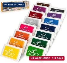 15 Colors Craft Ink Pads   Washable Finger Stamp Pads for Kids DIY